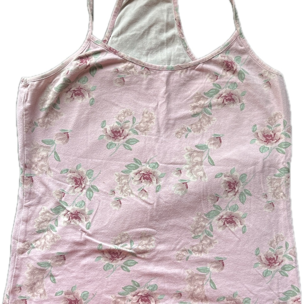 BLUENOTES PINK FLOWER TANK TOP RACER BACK